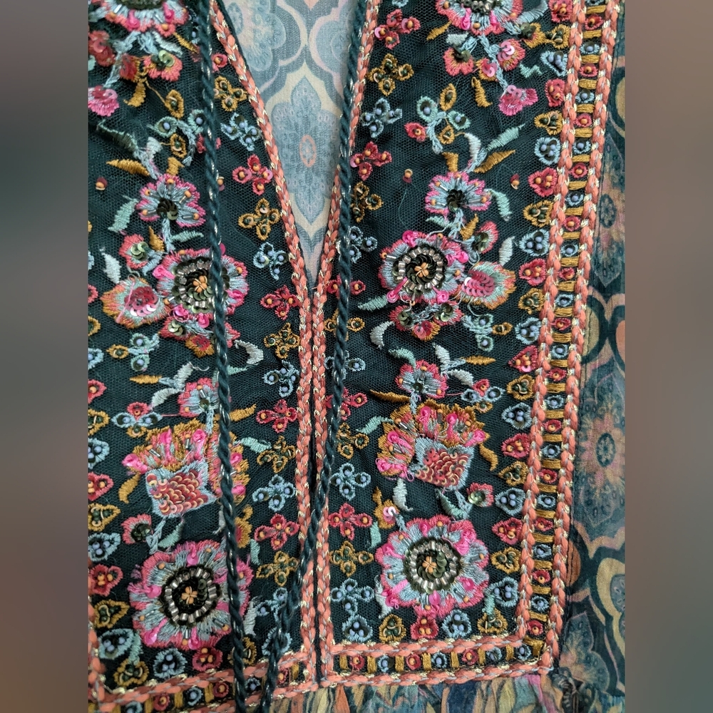 Soft Surroundings Emerald Shira Peasant Top Size Petite L - Picture 7 of 10